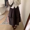 2026 Korean Style Polka Dot Ruffle High-Waisted Skirt for Women - Autumn/Winter Collection
