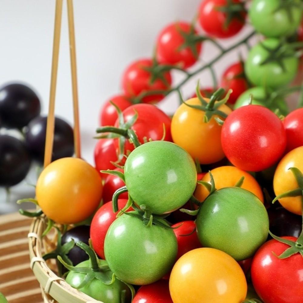 Foam Artificial Tomatoes String Lifelike Farmhouse Fake Fruit Props Hanging Handicrafts Tomatoes Ornament Photography Props