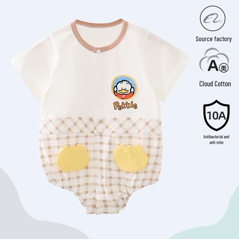 Summer Cotton Baby Romper - Short Sleeve One-Piece for Boys & Girls