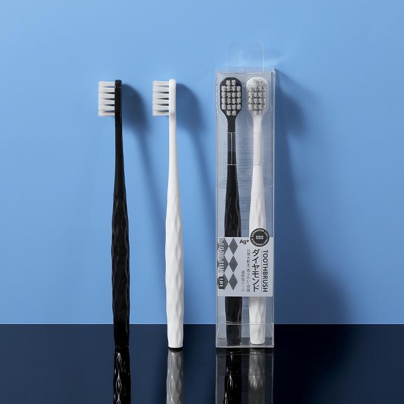 RAOYI Silver Ion Antibacterial Soft Head Toothbrush, Advanced, 2-Pack for Adults