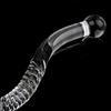 Double Ended Crystal White Pyrex Glass Dildo Artificial Penis Granule Spiral G Spot Massager Adult Game Sex Toys for Woman Gay