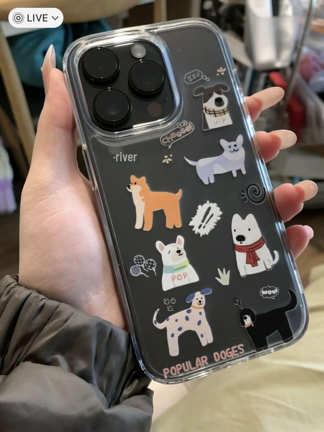 

Прозрачный мягкий чехол для телефона с семью щенками для iPhone 14/13 Pro Max/12/11/XR/XS/8 Plus 13