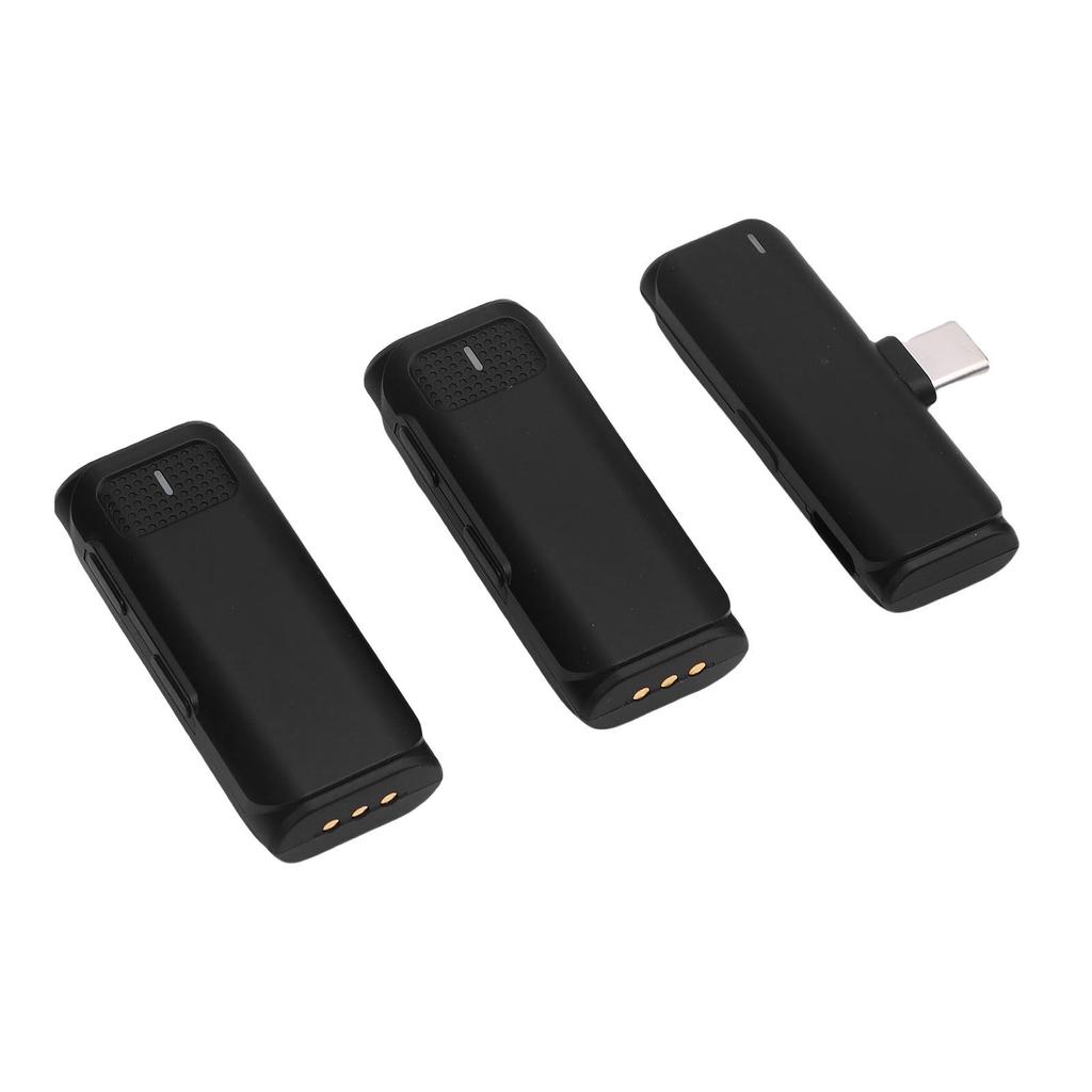 Wireless Lapel Microphone Noise Cancelling Windproof 2.4GHz Lapel Mic for Video Recording Live Strea