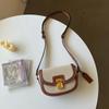 2024 New Small Style Contrast Panel Canvas Retro One Shoulder Crossbody Saddle Bag Luxury Designer Vintage Wallet Purse Ladies