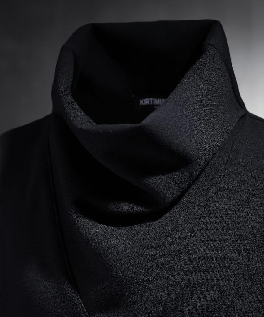 Kileutimuka Embroidered Turtleneck Short Sleeve T-Shirt Black