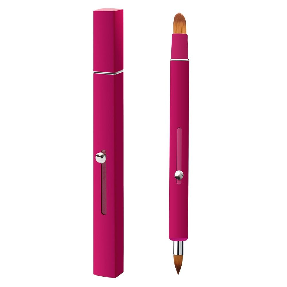 Aluminium Tube Retractable Lip/brow Brush Telescopic Double-ended Lipstick Brush  Make Up Tools