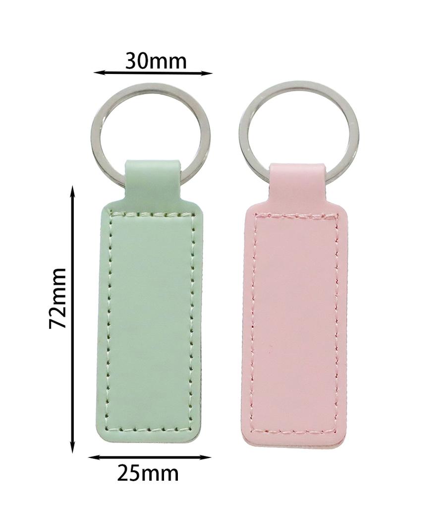 Short Doublesided PU Leather Keychain Car Thread Gift Metal Pendant Waist Strap Key Chain Keyholder for Key Chain Supplies