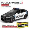Mghxj4 1: 24 Tesla Model Police Car Series Alloy Car Model Simulation Lighting Power High End Collection Ornament Toy Gift