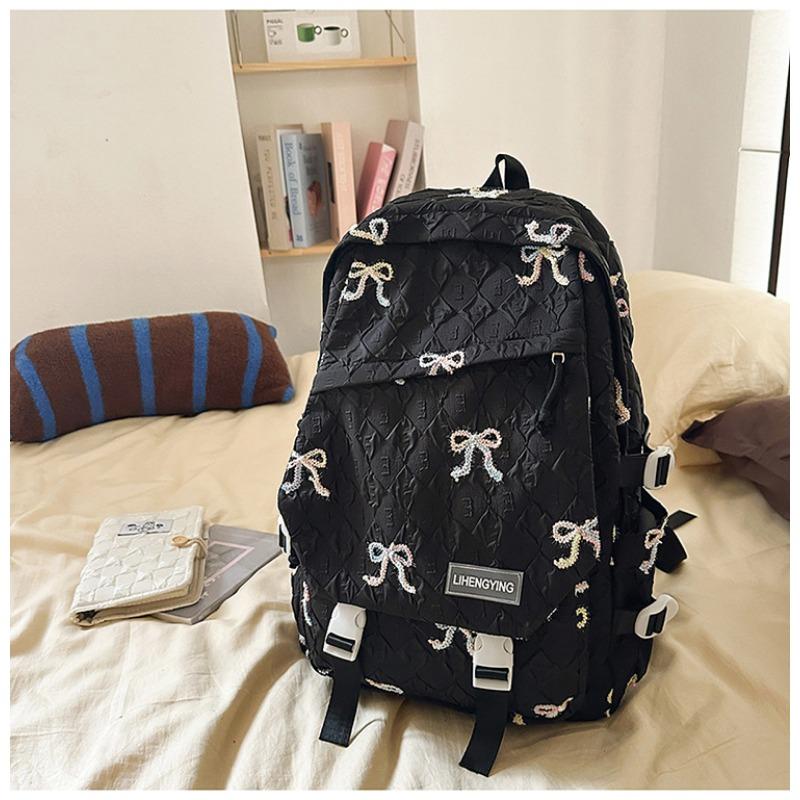 School bag for female junior high school students, high value, cute bow backpack, large capacity, grade 3 to 6 primary school students backpack