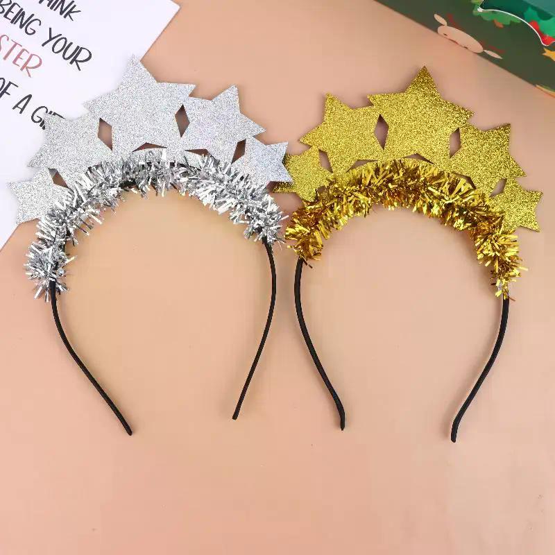 Christmas New Year Party Headband Glitter Star Hair Hoop Hair Accessories Carnival Tinsel Hair Bands Decoration