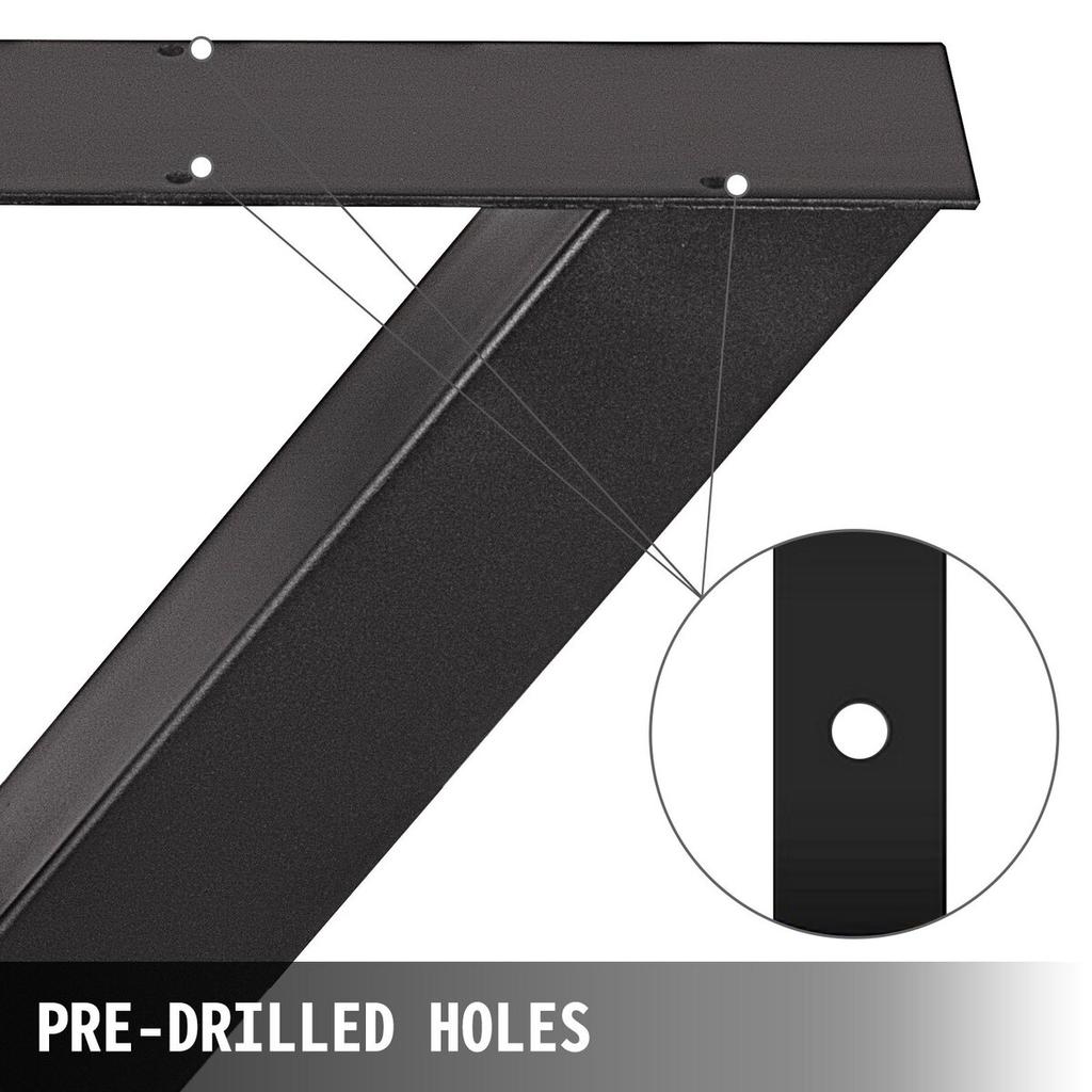 Metal Table Legs 28.4 X 31.1 Inch Black Table Legs Premium Steel Table Legs with X-frame Style Steel Bench Legs Country Style Table Legs Furniture Leg