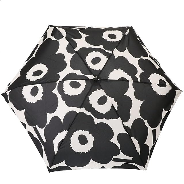 Marimekko Mini 48858 190 Women's Umbrella, Unikko, 16.5x5x5cm, Black, (93720 190) [Used]