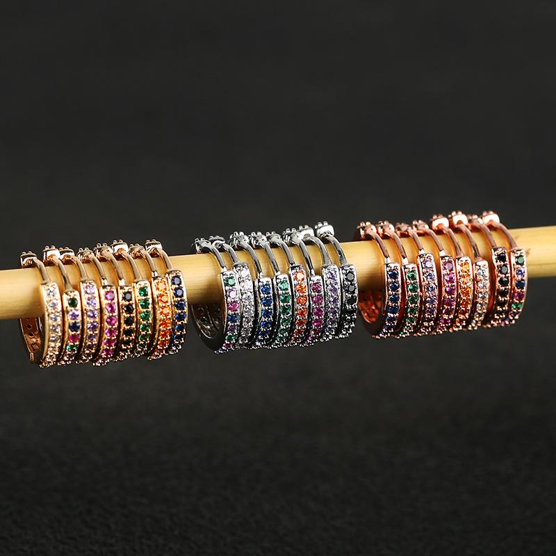 Exquisite Cross-Border Earrings: Simple, Stylish Ear Cuffs with Colored Zircons