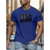 Men's 100% Pure Cotton Summer Loose Fit AERO Letter Printed Casual and Comfortable Round Neck Short Sleeved T-shirt Top