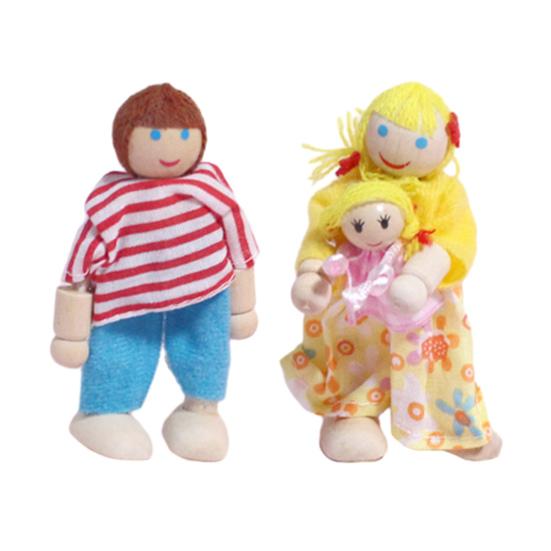 Yousheng Puppenhäuser Menschen 8 Familienfiguren Holzpuppen Realistisches Design Bewegliche Puppen für Fantasiespiel Lernspielzeug für Kinder Kleinkinder