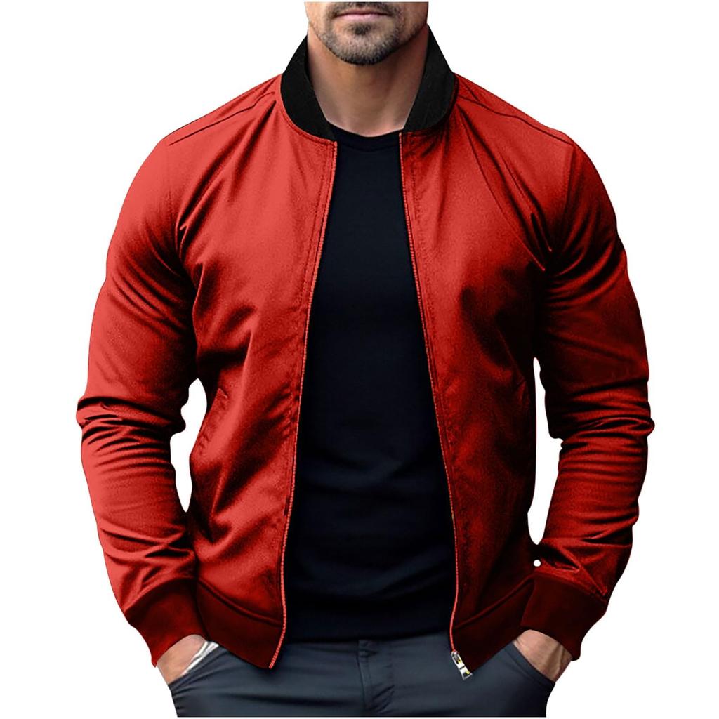 Men's Cotton Jacket Thin  Jacket Casual  Jacket With Zip Flight Jackett  Classic Outdoor Clothing