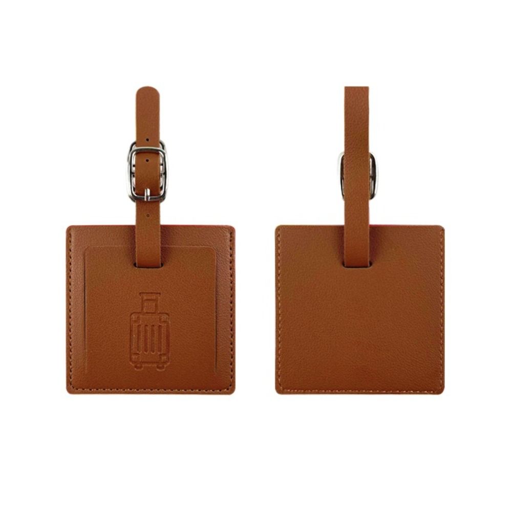 Colorful Baggage Name Tags Square Shape Airplane Suitcase Tag Soft PU Luggage Tag  Men