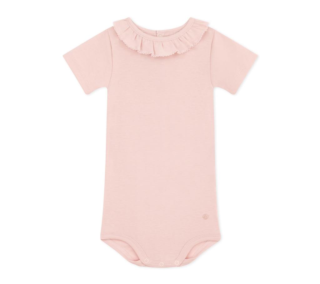 Collared Short Sleeve Body A0A0R Light Pink 24 Months 86cm [Petit Bateau]