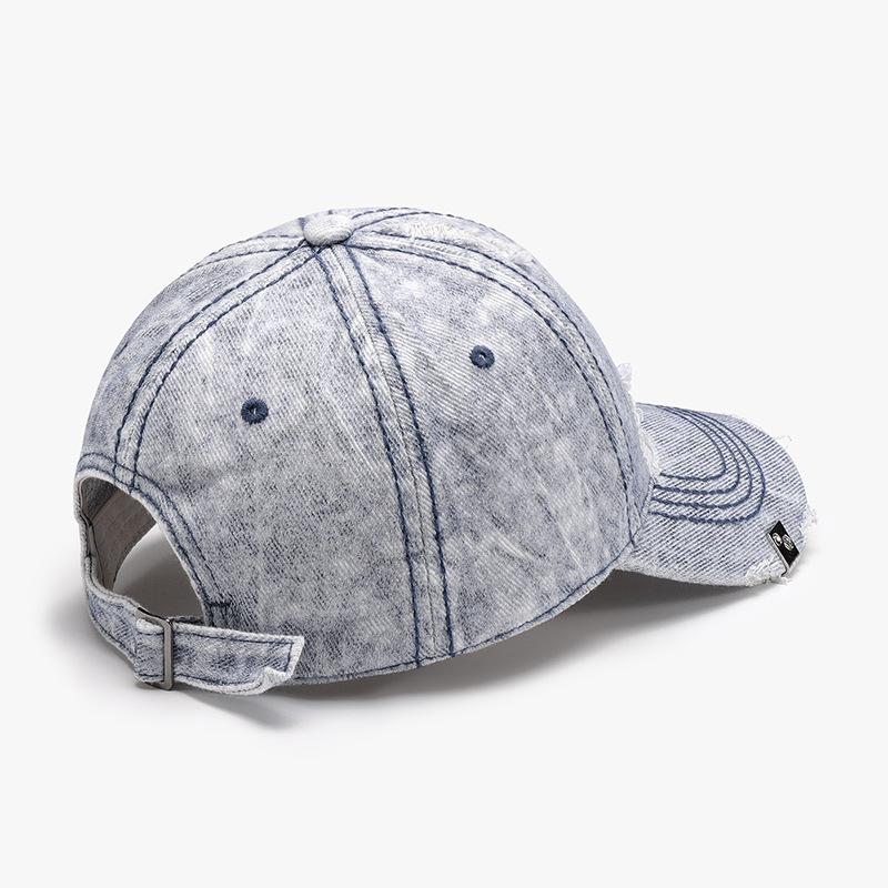 Custom Logo Distressed Baseball Cap Vintage Washed Ripped Cotton Dad Hat Frayed Brim Y2K Streetwear Sun Hat For Men Women