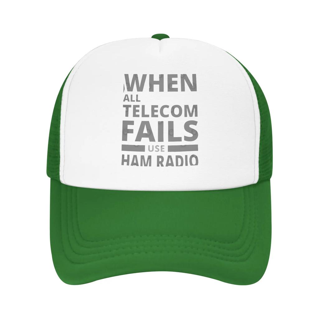 Ham Radio Operator Never Let You Down Foam Trucker Hats Men Women Summer Cooling Mesh Baseball Cap Casual Sun Hat Adjustbale