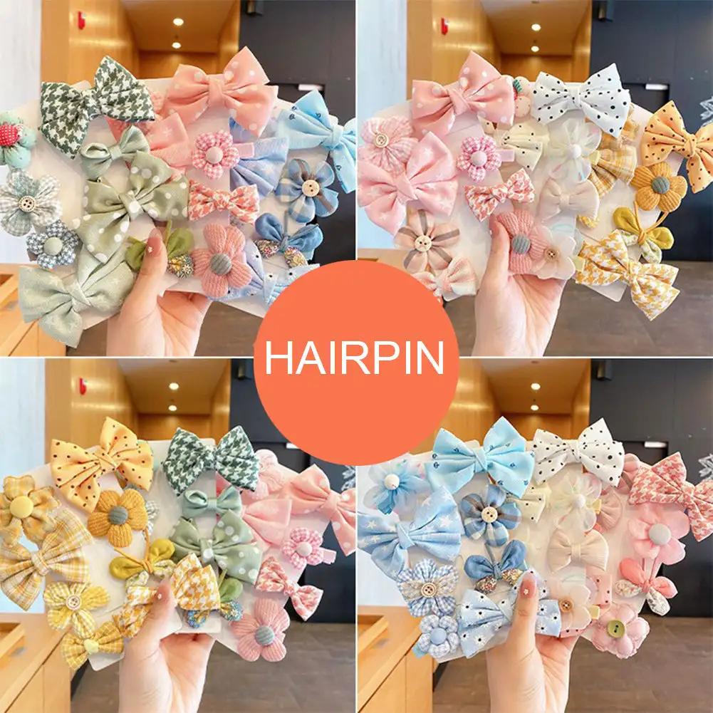 8Pcs/Set Sweet Big Bow Flower Elastic Hairbands Children Girls Hair Ties Fashion Headbands Hair Accessories Rubber Band For Kid