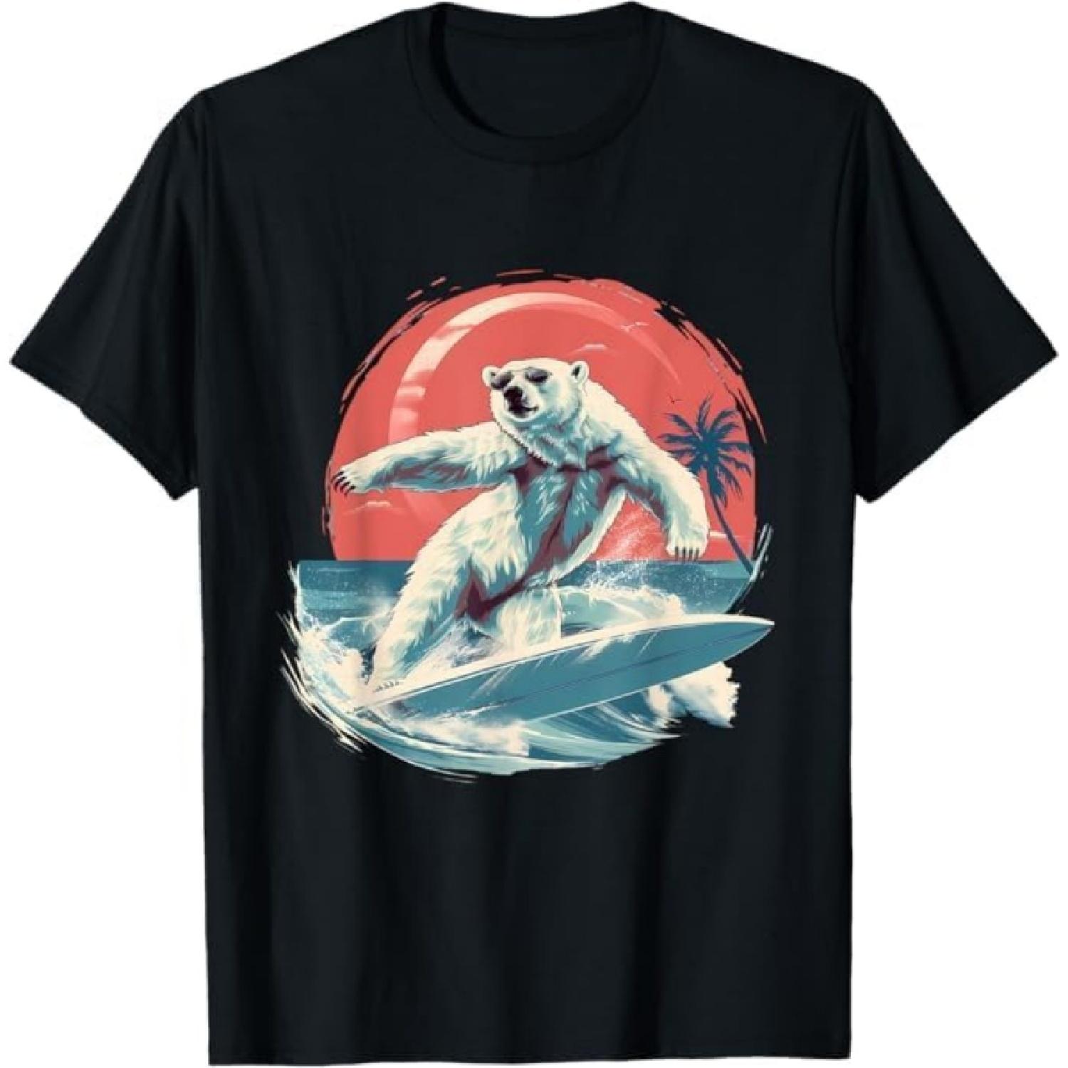 

Polar Bear Ocean Sea Animal Surfing Ocean Sea Polar Bear T-Shirt PNCAAPT Gift Sweatshirt Hoodie Longsleeve Tank Top Womens Mens Black XXXXXL різнокольоровий