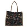 Butterfly Pattern Print Tote Bag For Women Made Of Linen With Magnetic Closure For Daily Commute