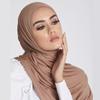 Jersey Modal Hijab Shawl Solid Color Muslim Hijab Woman Cotton Head Scarf Elastic Islamic Turban Crimping Headwraps Cape
