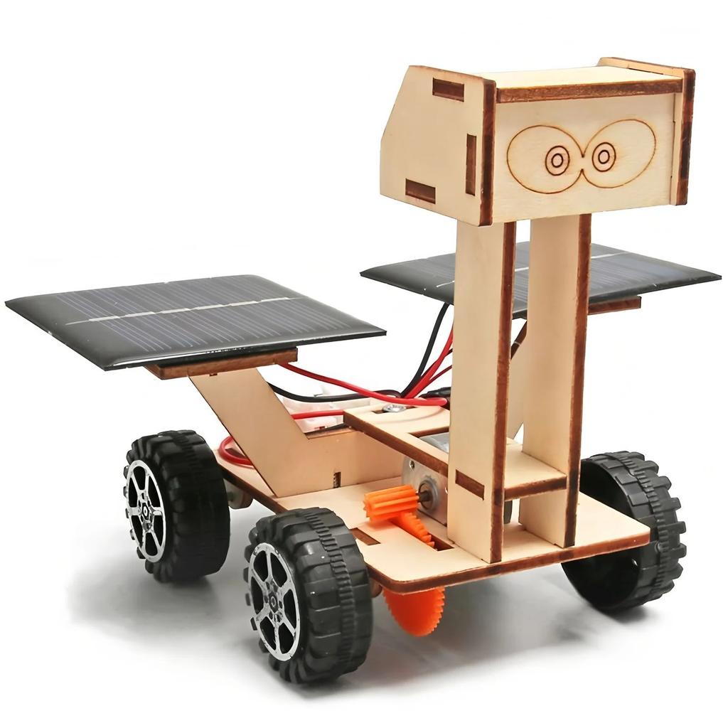 Słoneczny Łazik Księżycowy DIY Drewniana Puzzle 3D Dziecięca Ręcznie Składana Zabawka Edukacyjna STEM Trening Małej Motoryki
