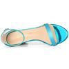 Allegra K Women's Ankle Strap Sandals with Shiny Chunky Heels, Summer Shoes, Blue, Size 25.0cm