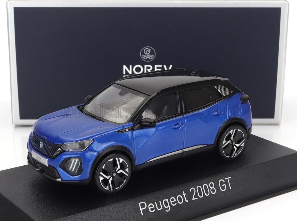 NOREV Peugeot 2008 GT 2024 1/43 Scale Diecast Model Car (Blue) [Parallel Import]