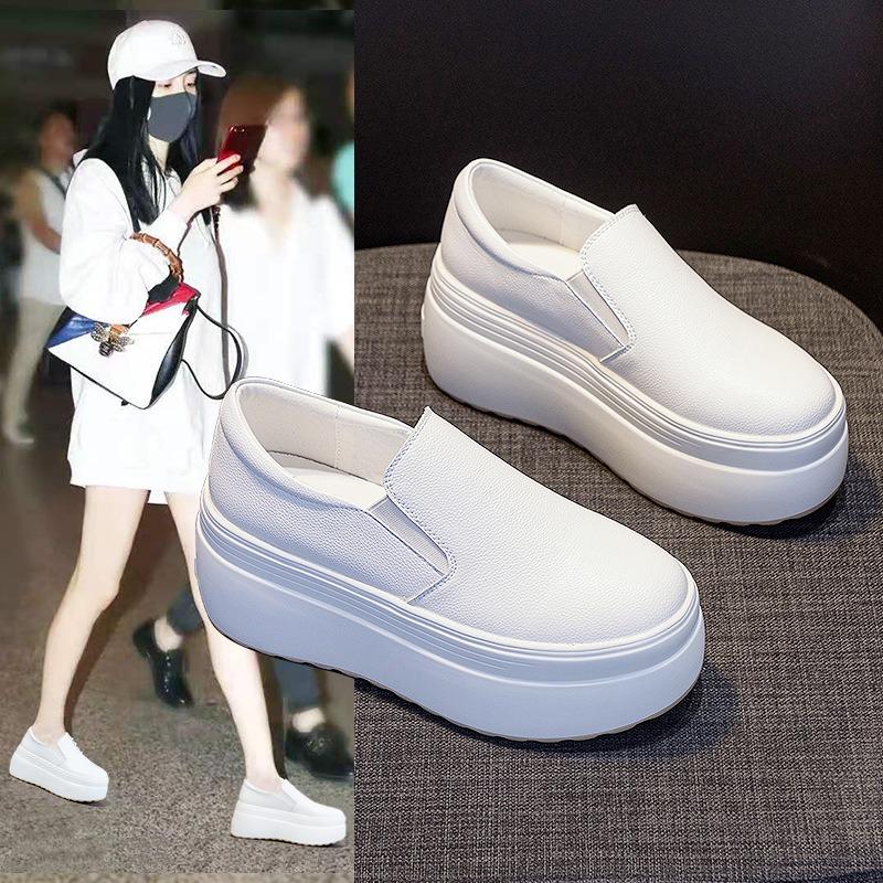 Fashion A Slip-on Small White Shoes Women 2025 Spring New Thick Soles Increase Women's Shoes Casual Everything Muffin Love Lazy