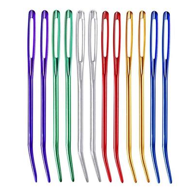 Handicraft Bent Tip Big Eye Bent Needle Aluminum Multisize Crochet Needles Knitting Needles Hand Weave Tool