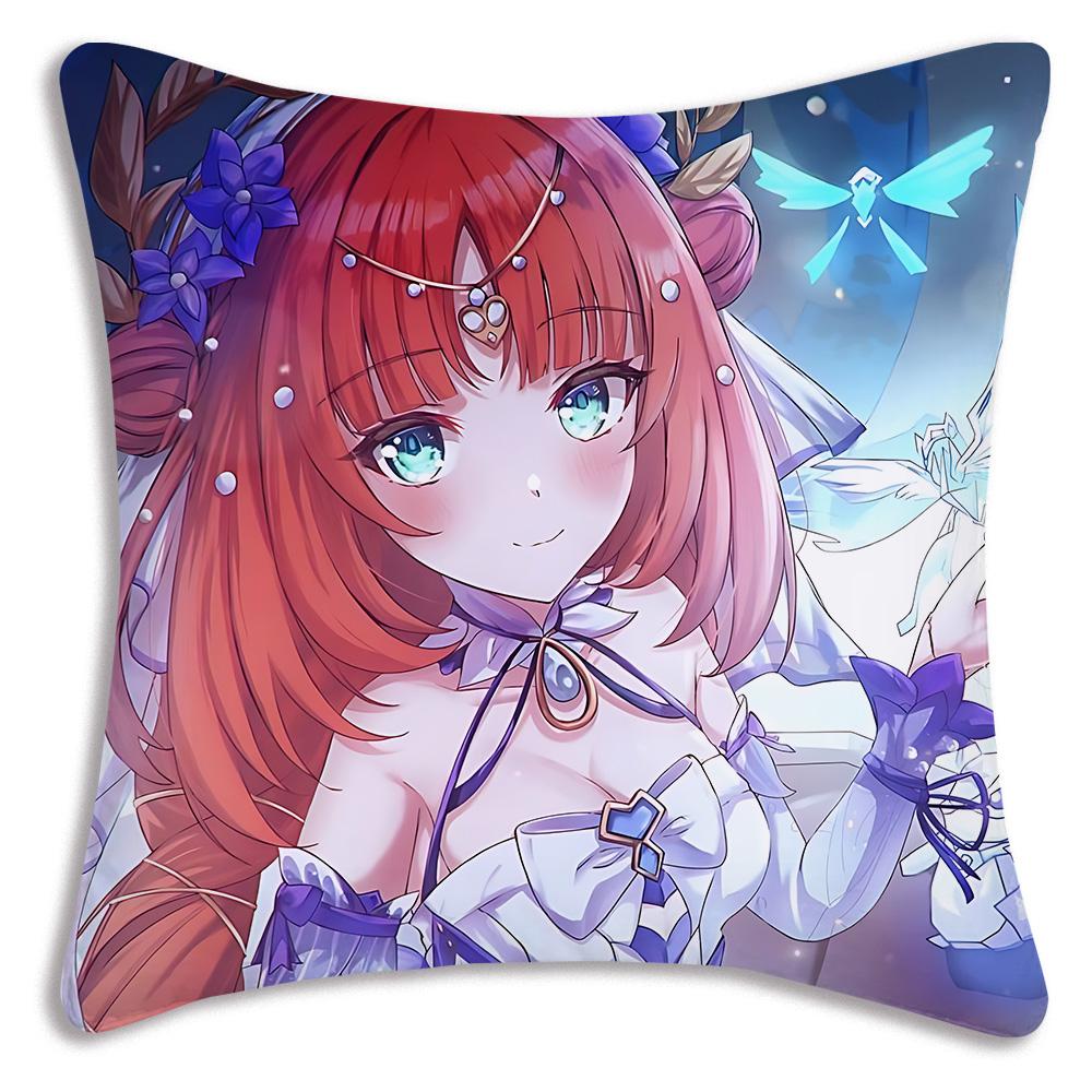 Game Anime N-NilouS Pillow Covers Cartoon Sofa Decorative Home Double-sided Printing Short Plush Cute Cushion Cover