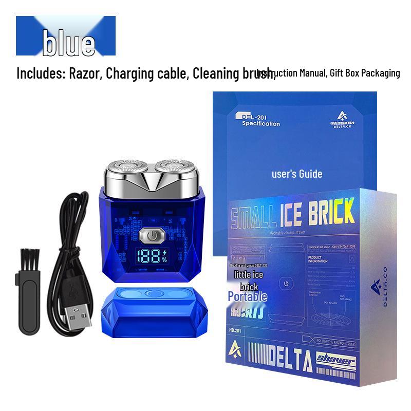 

Міні-електробритва - Дизайн Механічний Крижаний Цеглина , Магнітне Всмоктування, Повністю Водонепроникна, Ідеальний Подарунок для Чоловіків