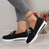 Fashion Plus Size Breathable Mesh Fly Woven Shoes Mom Women's Single Shoes Platform Non-slip Breathable Chain Work Women's Shoes
