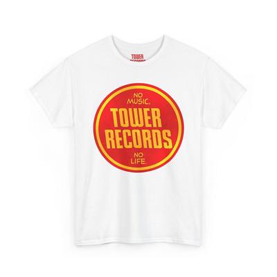 Vintage Tower Records T-Shirt and Kids Tshirt – No Music No Life Graphic Tee – Retro Cotton Shirt and Kids Tshirt