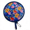 Polyester Handheld Folding Fan Summer Mini Folding Fan Portable Round Foldable Fan  Men Women