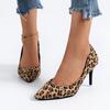 Women's Shoes 2024 Brand Slip-on Women's High Heels Fashion Leopard Print Office and Career Sexy Pointed Toe Heels Women Zapatos