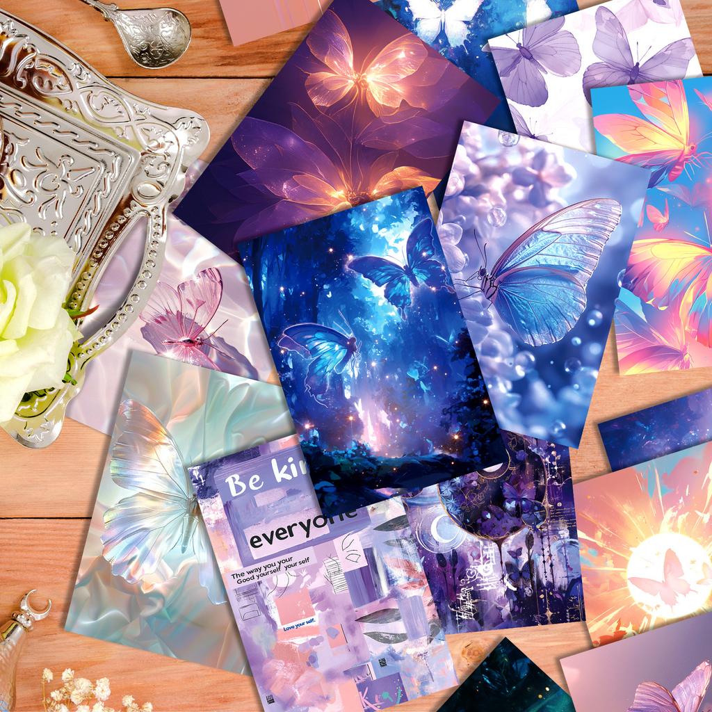 50 Purple Dream Butterfly Series Decorative Wall Cards