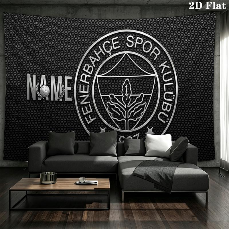 Individueller Name, Fenerbahçe Wandteppich, ästhetische bedruckte Stoffdecke, geeignet für Schlafzimmer, Wohnzimmer und Heimdekoration.