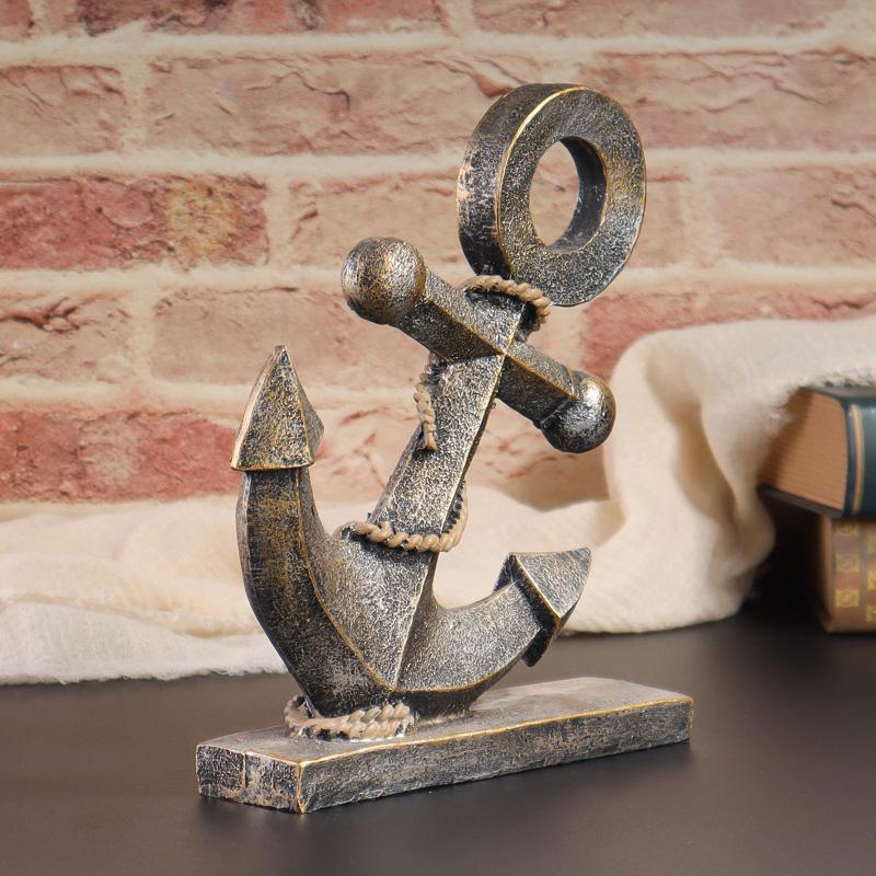 Decorações de Resina em Estilo Vintage de Âncoras e Rodas de Navio, Artesanato Artístico para Decoração de Casa, Bar ou Exposição de Cafeteria