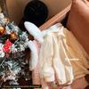Girls' Jade Rabbit Tang Suit: Autumn/Winter Western-Style New Year Outfit