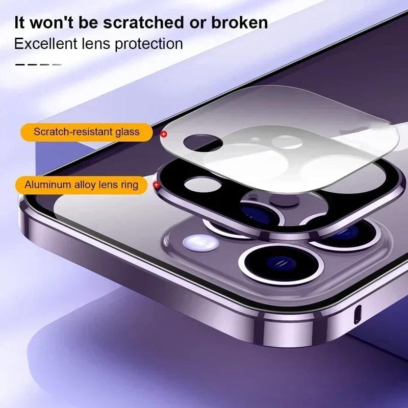 360° magnetické adsorpční kovové pouzdro pro iPhone 16 15 14 Plus 13 12 11 Pro Max Ochrana objektivu fotoaparátu Oboustranný skleněný kryt telefonu