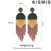 Beaded Tassel Dangle Earrings Long Handmade Bohemian Statement Drop Earrings for Women Fashion Jewelry Gift