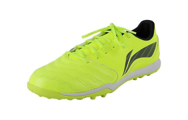 Li Ning TF Turf Cushioning Slip Resistant Abrasion Resistant Soccer Shoes Men's Neon Green YSTU003-4