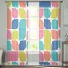 Cortinas de tule com padrões geométricos, cortinas transparentes para sala de estar, quarto, voile, tratamentos decorativos de janela