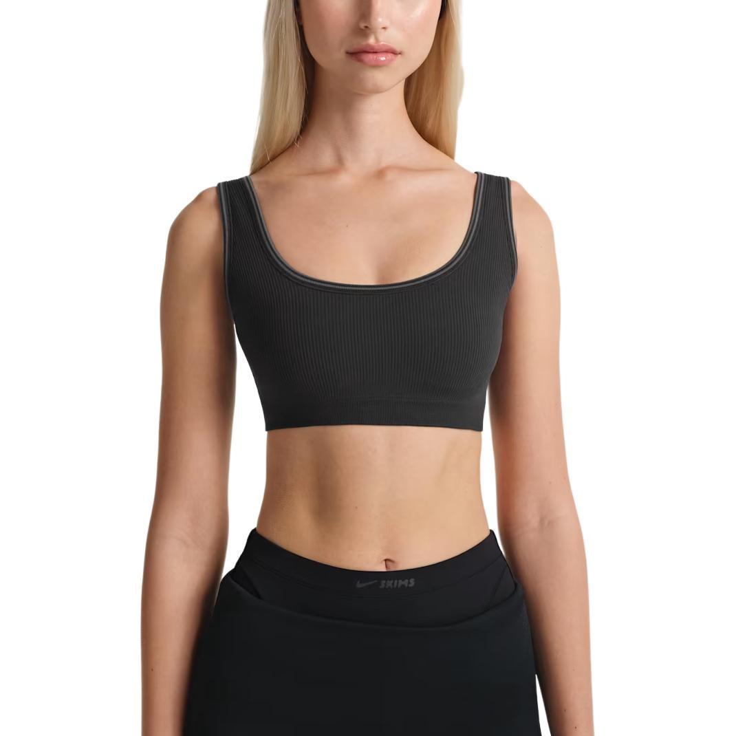 (WMNS) Nike x SKIMS Ribbed Seamless Scoop Bra Obsidian Women s BABRA9713W-OAR S