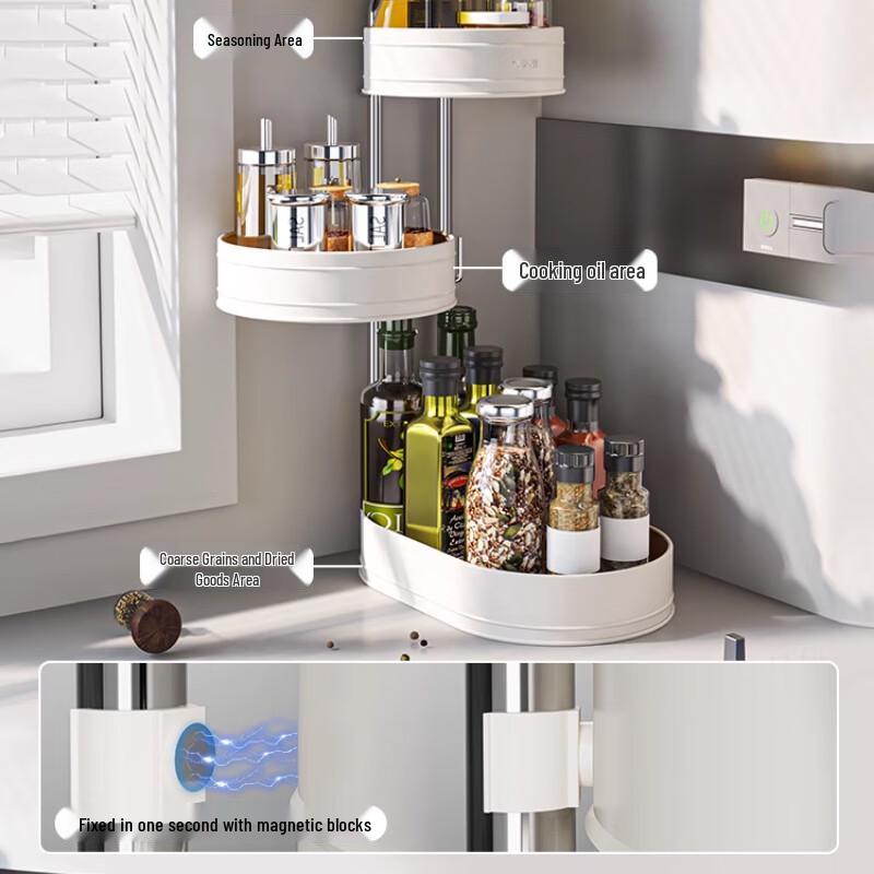 Yingbai 3-Tier Swivel Kitchen Corner Organizer