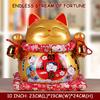 10 inch Ceramic Lucky Cat Money Bank Maneki Neko Fortune Cats Porcelain Happy Smiling Cat Figures Feng Shui Decor Ornament